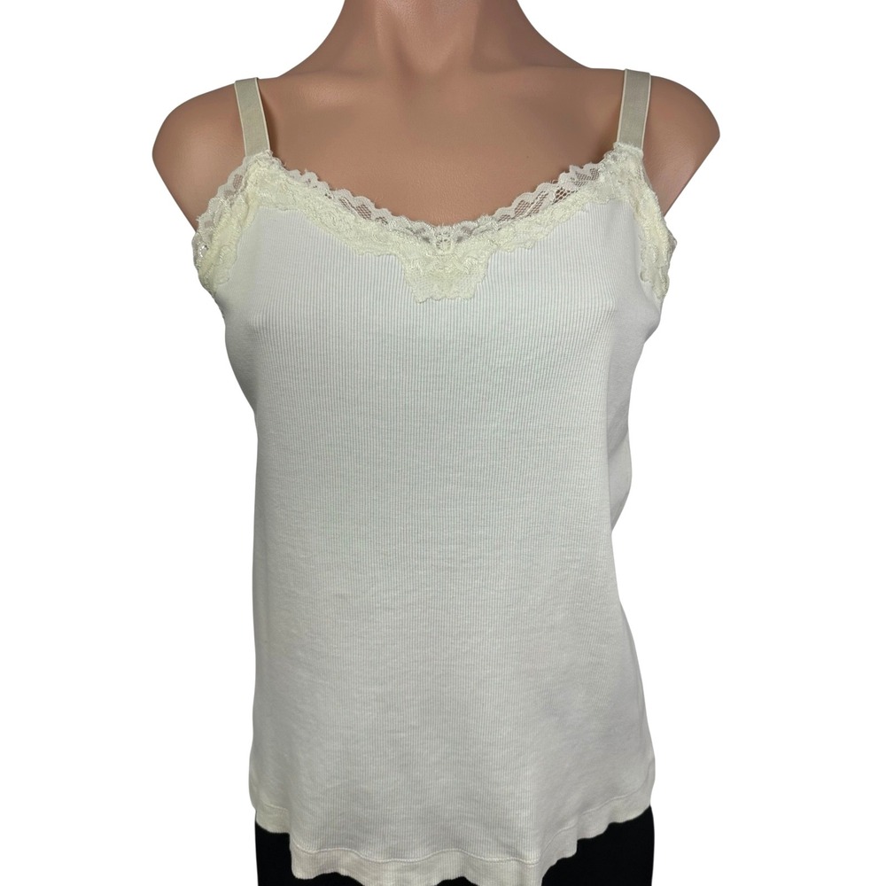 Chico's White Pullover Top Sleeveless Adjustable Straps Sz 1/M Cotton/Spandex